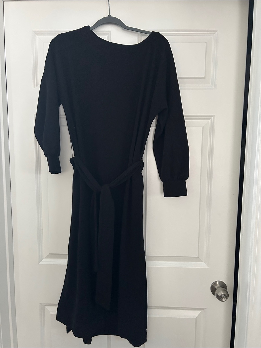 Prologue Black Midi Dress with Tie Waist